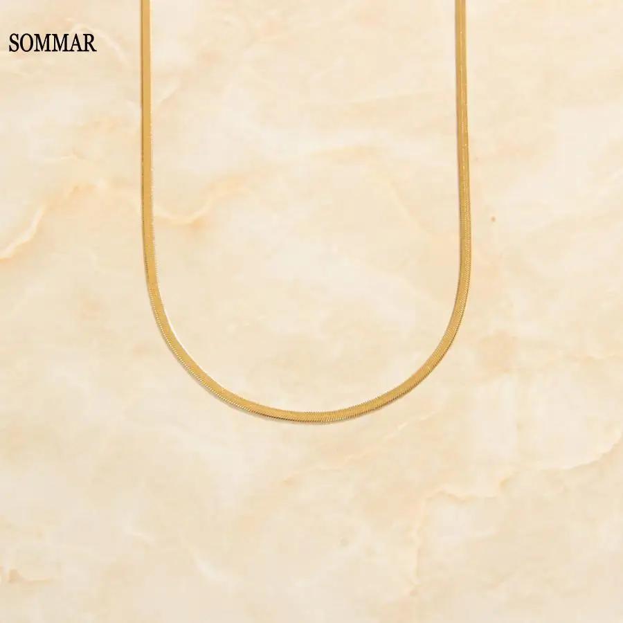 SOMMAR Hot  Gold color Men and Women necklace 2mm ..